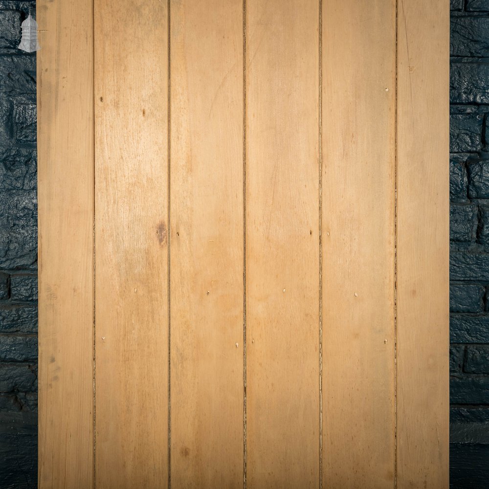 Framed Plank Glazed Pine Door, Edwardian with Bullseye Glass