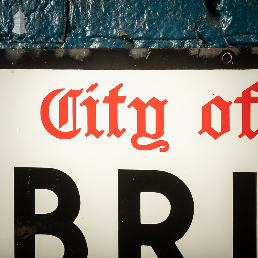 Original City of Westminster BRICK ST. Enamel Street Sign, Reclaimed London Street Name Plate