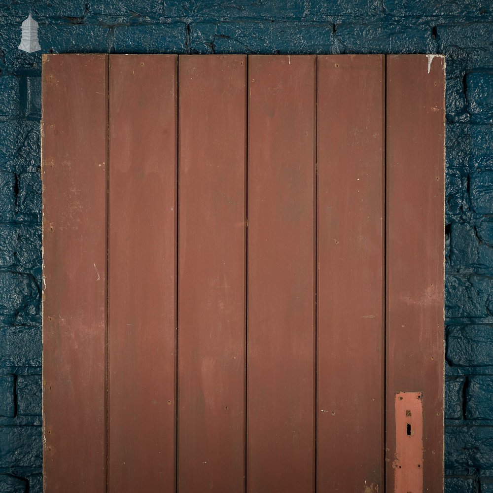 Plank & Ledge Door, Red Painted Pine