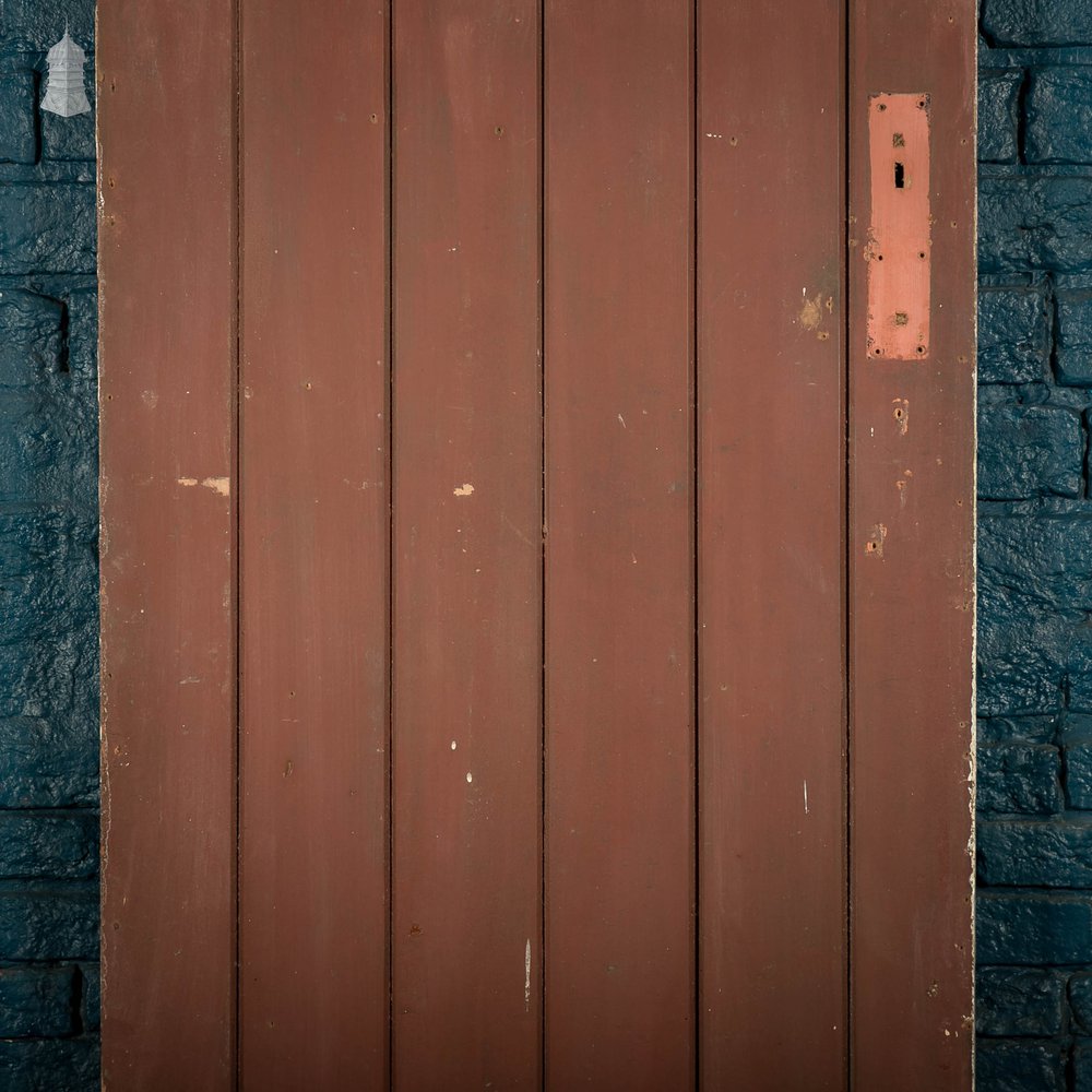 Plank & Ledge Door, Red Painted Pine