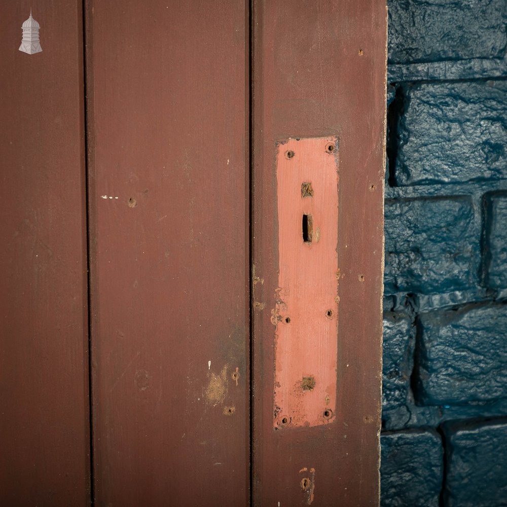 Plank & Ledge Door, Red Painted Pine