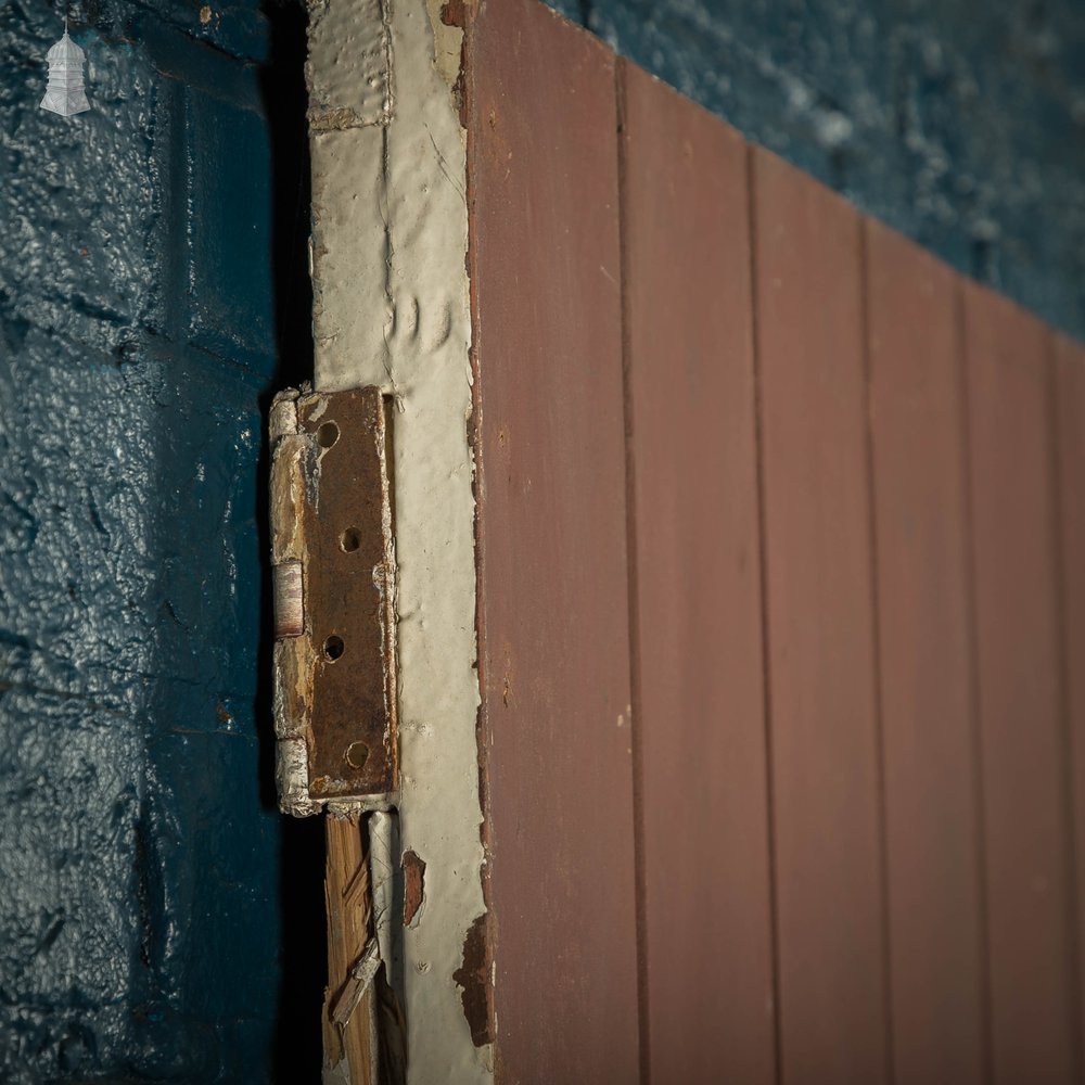 Plank & Ledge Door, Red Painted Pine