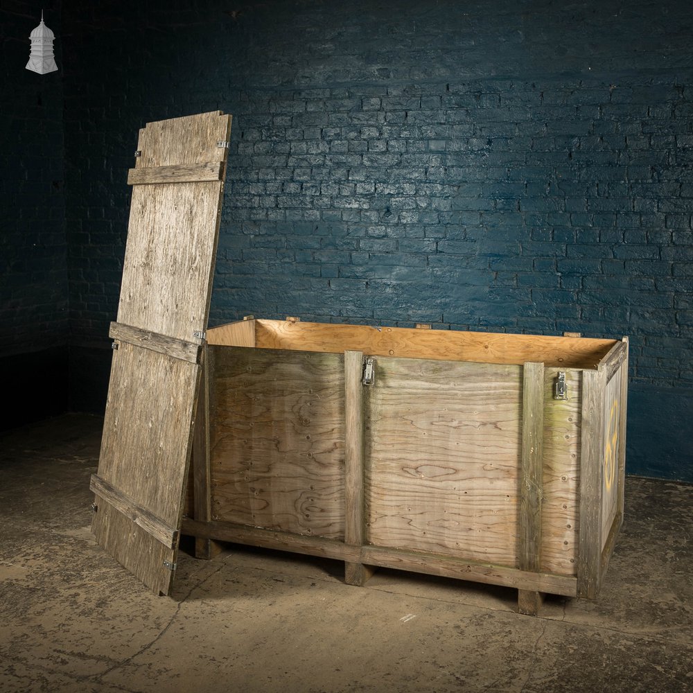 Military Shipping Crates, Pair of Wooden Aircraft Part Shipping Boxes Reclaimed from a Norfolk RAF Base