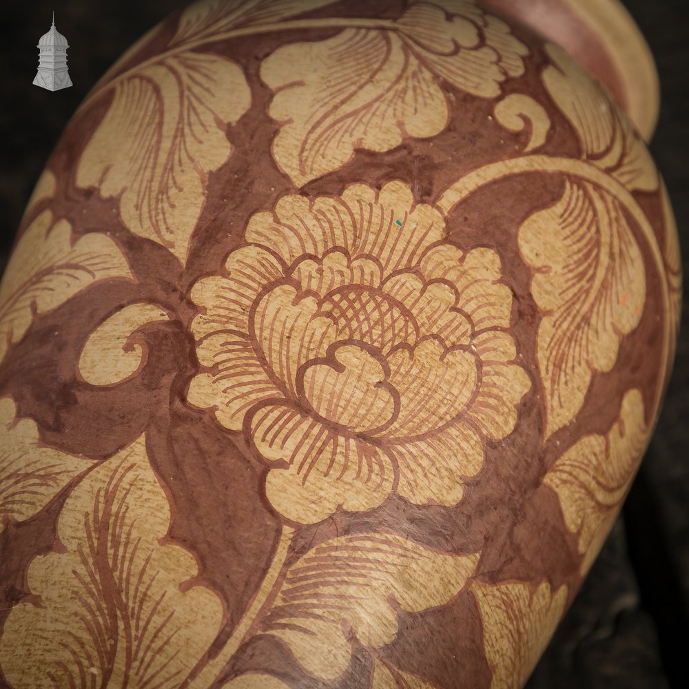 Vase, Penwork Floral Pattern