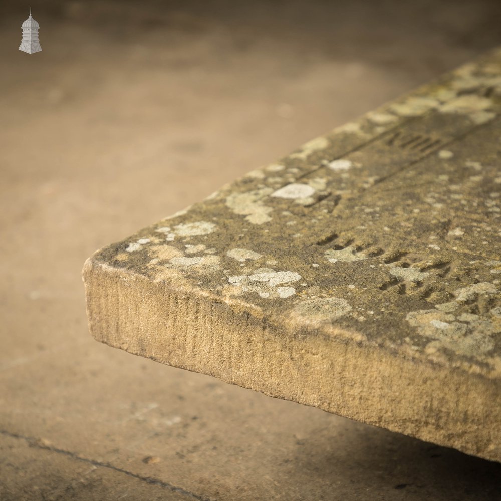 Vertical Sundial Base, 19th C Sandstone Wall Sun Dial – “I do not count the hours unless they are clear”.