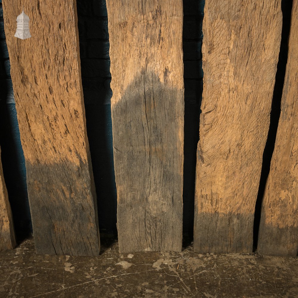 Distressed Oak Pilings, Weathered & Wire Brushed Natural Finish, 36 pieces - 11.5 sq m