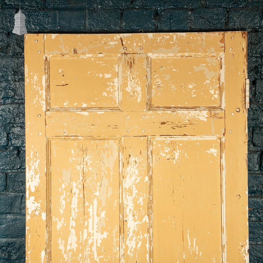 Reclaimed Moulded 6 Panel Door – Distressed White & Cream