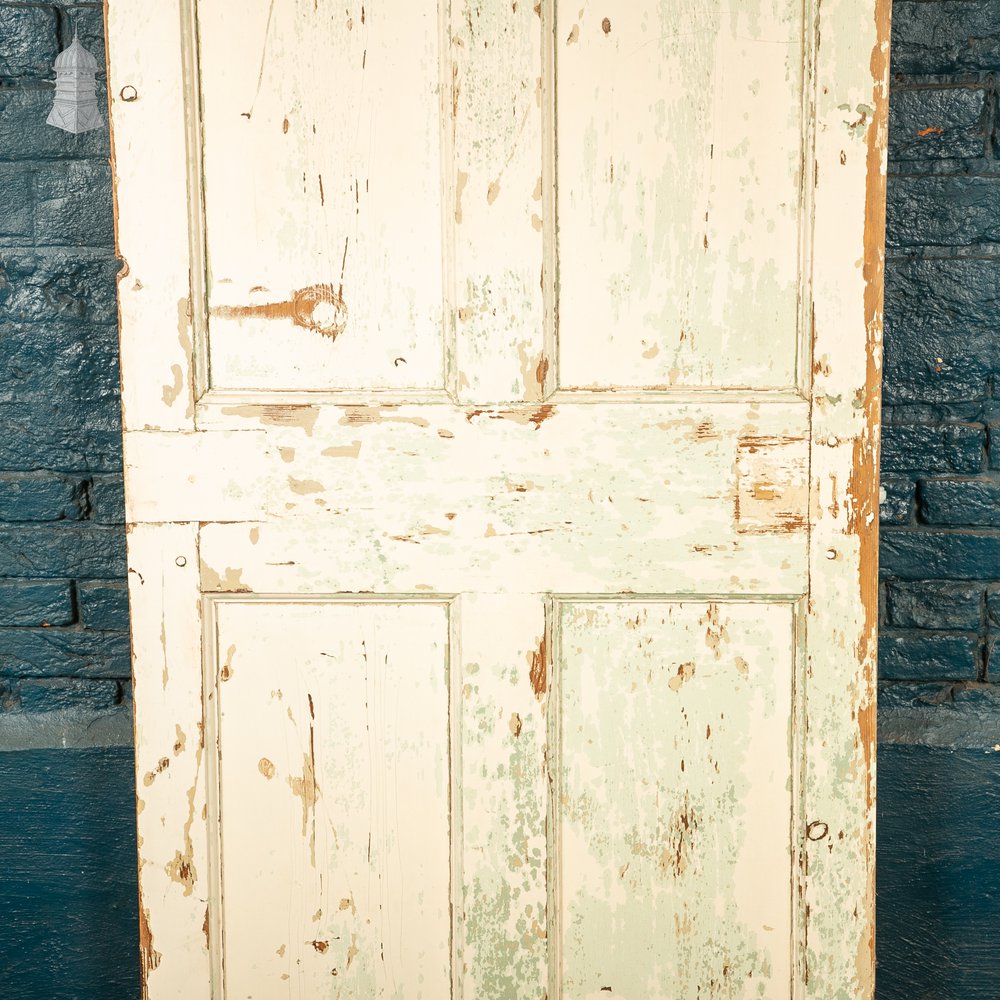 Reclaimed Moulded 6 Panel Door – Distressed White & Cream