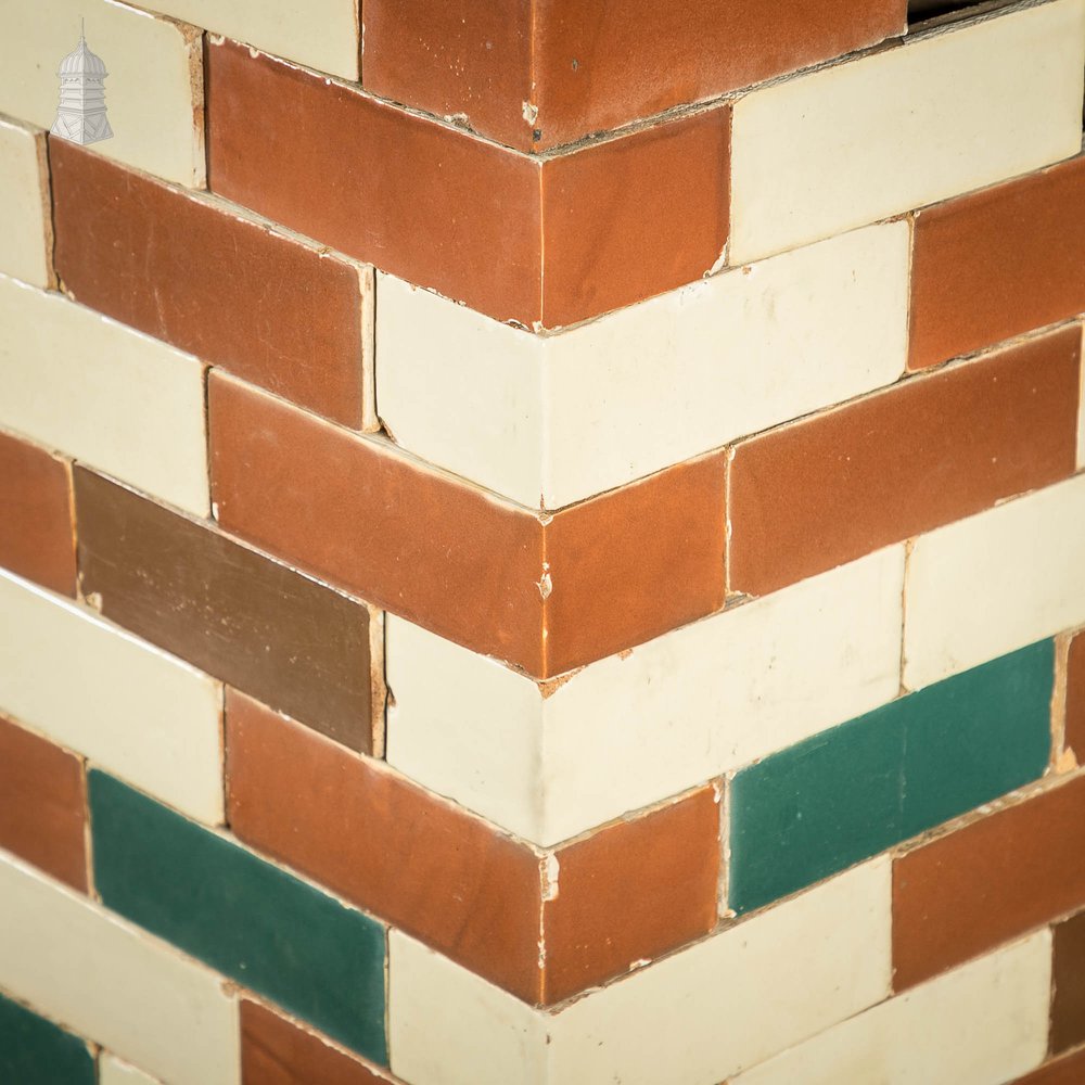 Glazed Bricks, White, Brown & Teal, Batch of 100