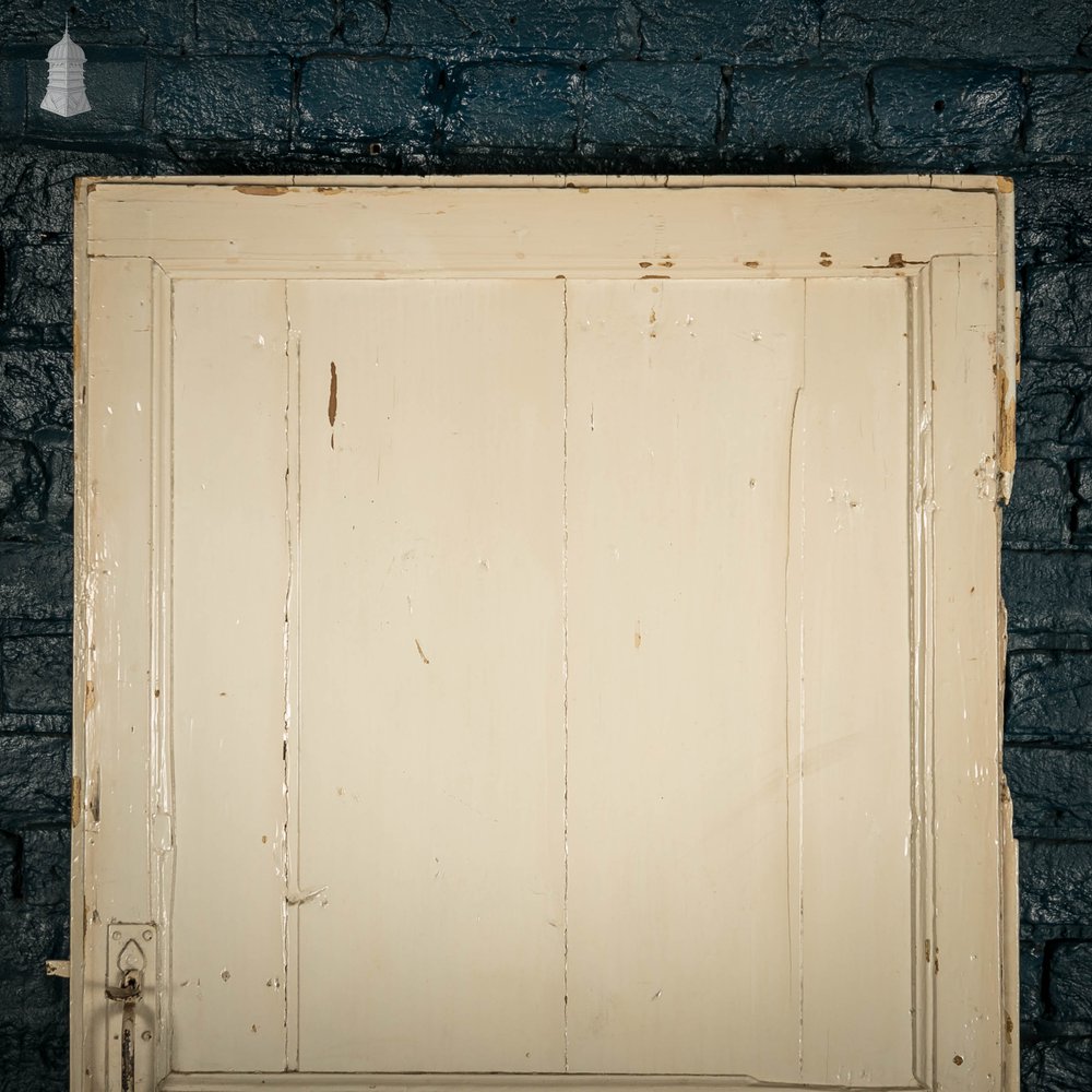 Plank and Ledge Door, 19th C French with White Painted Finish