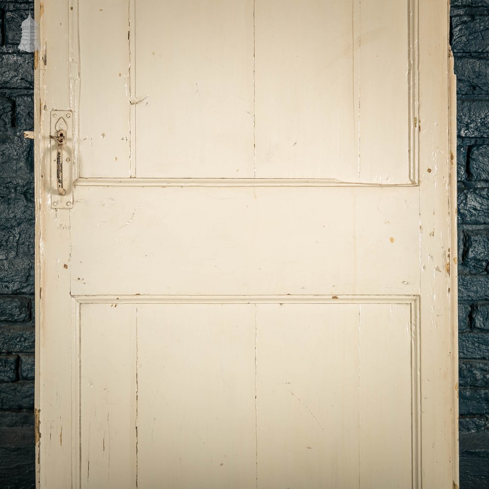 Plank and Ledge Door, 19th C French with White Painted Finish