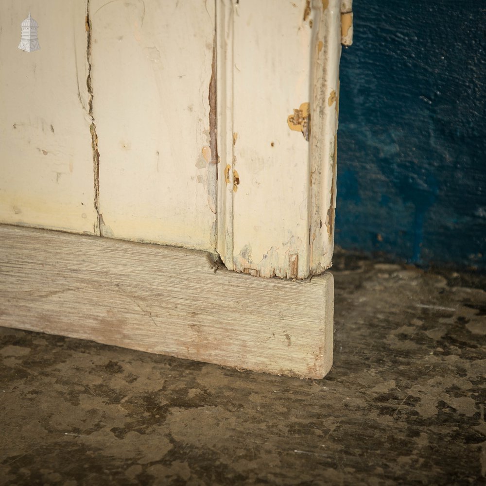 Plank and Ledge Door, 19th C French with White Painted Finish