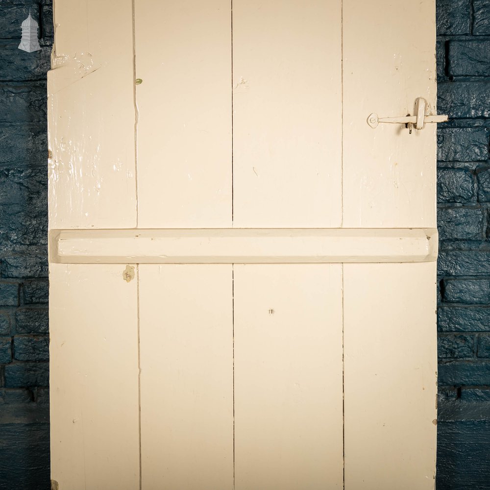 Plank and Ledge Door, 19th C French with White Painted Finish