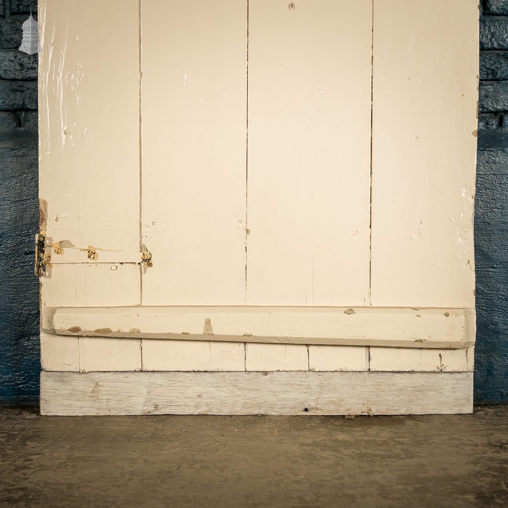 Plank and Ledge Door, 19th C French with White Painted Finish