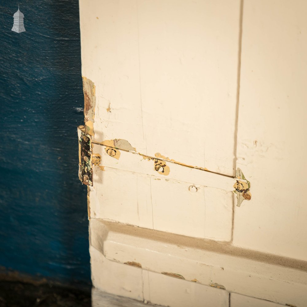 Plank and Ledge Door, 19th C French with White Painted Finish