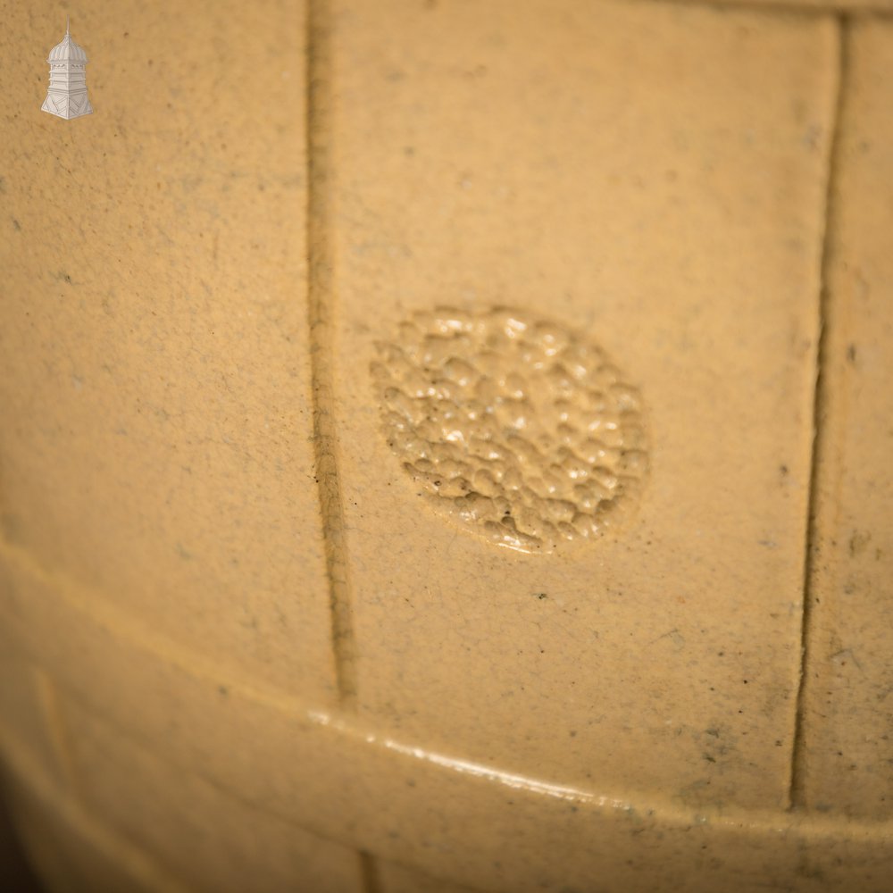 Glazed Flour Barrel, Cane and White,  Traditional Coopered Form.