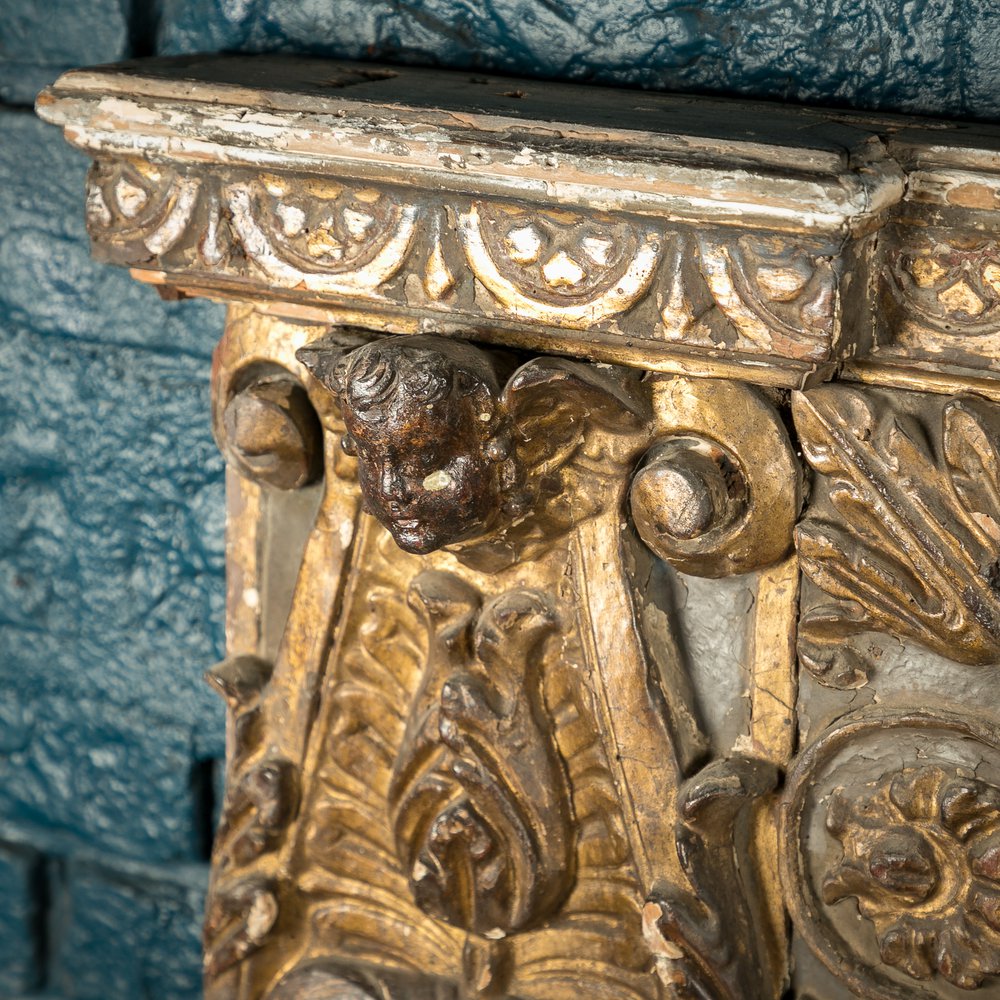 Fire Surround, 18th C, Built using 16th C Carved Wooden Elements