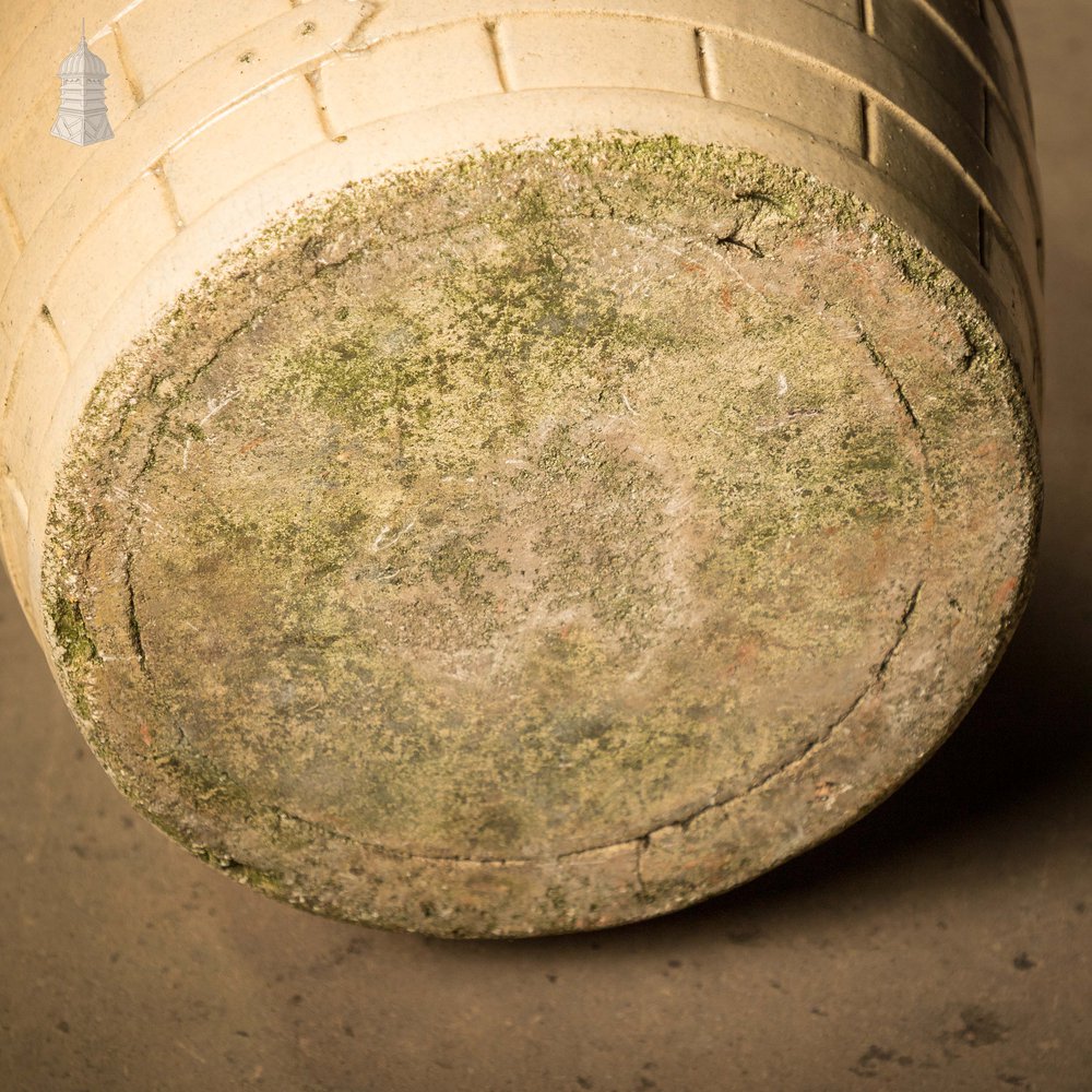 Glazed Flour Barrel, Cane and White,  Traditional Coopered Form.