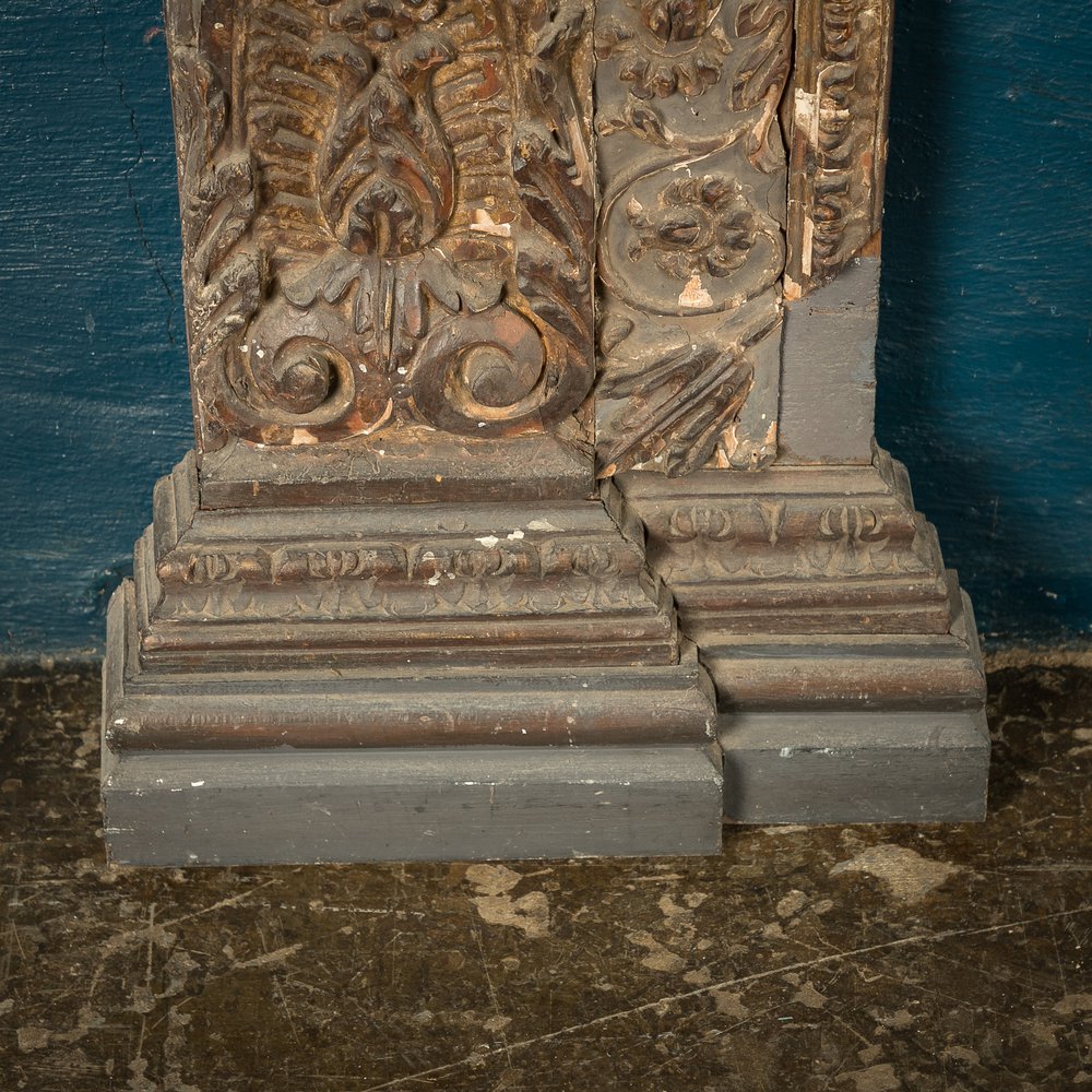 Fire Surround, 18th C, Built using 16th C Carved Wooden Elements