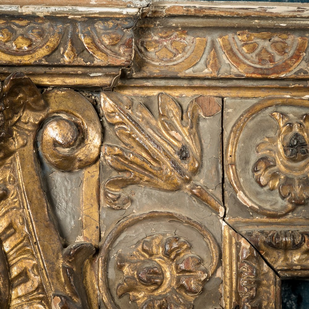 Fire Surround, 18th C, Built using 16th C Carved Wooden Elements