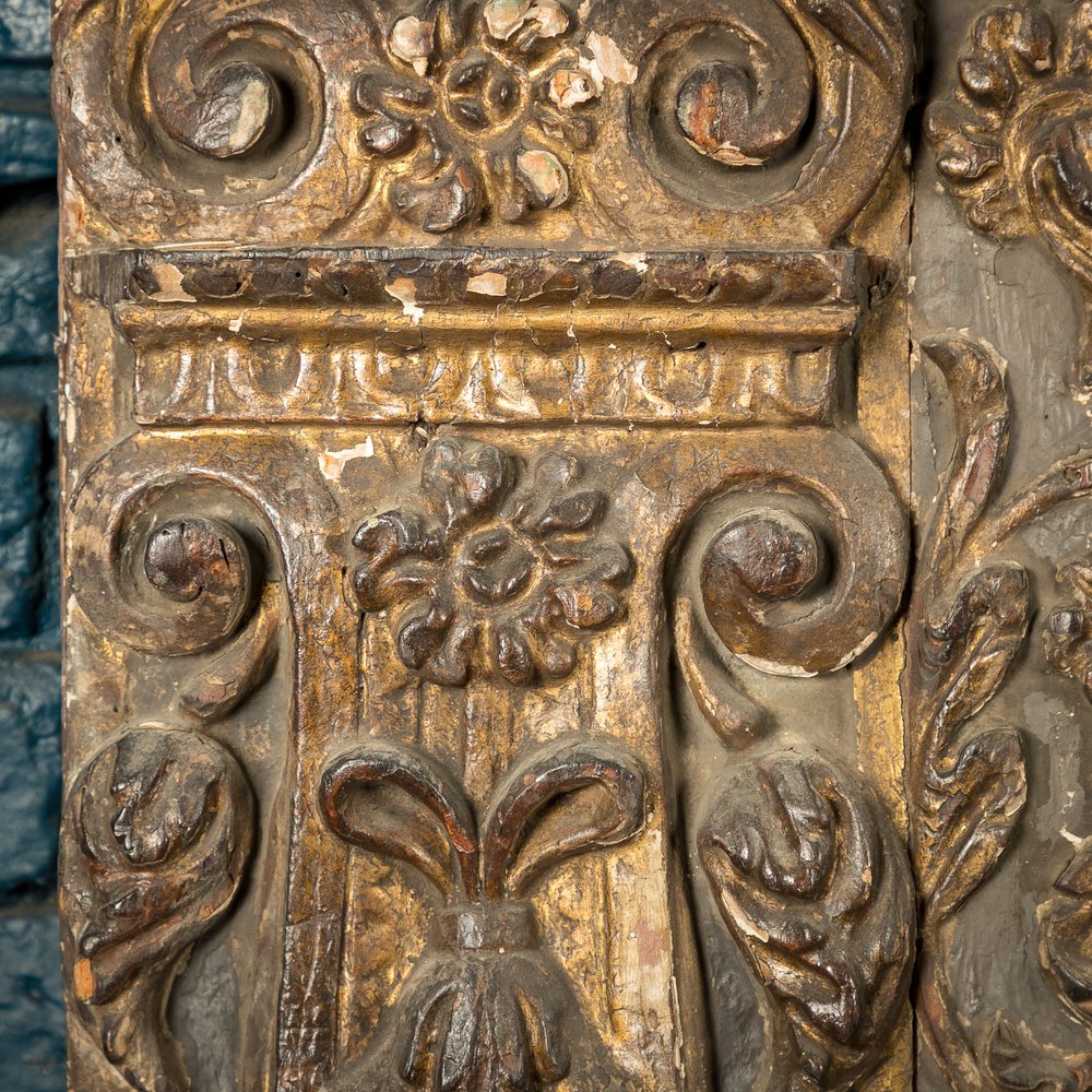 Fire Surround, 18th C, Built using 16th C Carved Wooden Elements