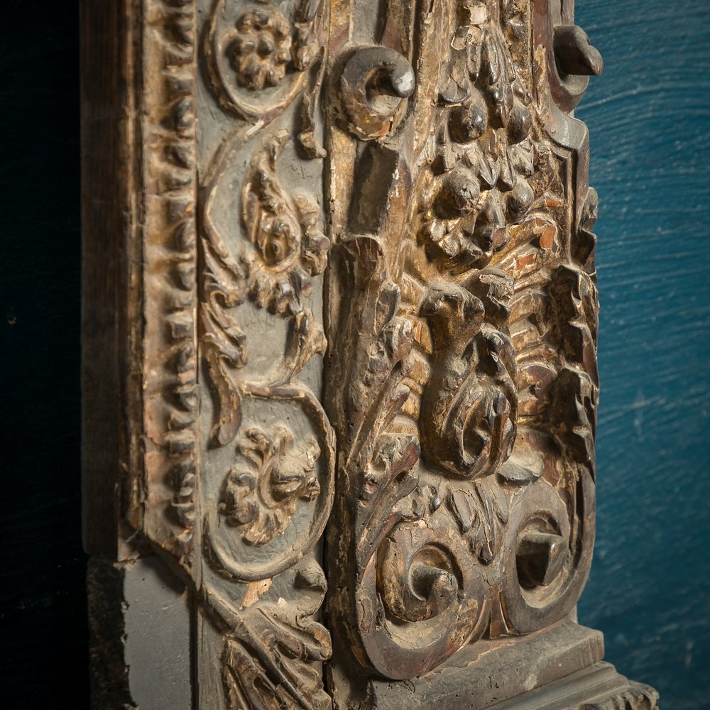 Fire Surround, 18th C, Built using 16th C Carved Wooden Elements