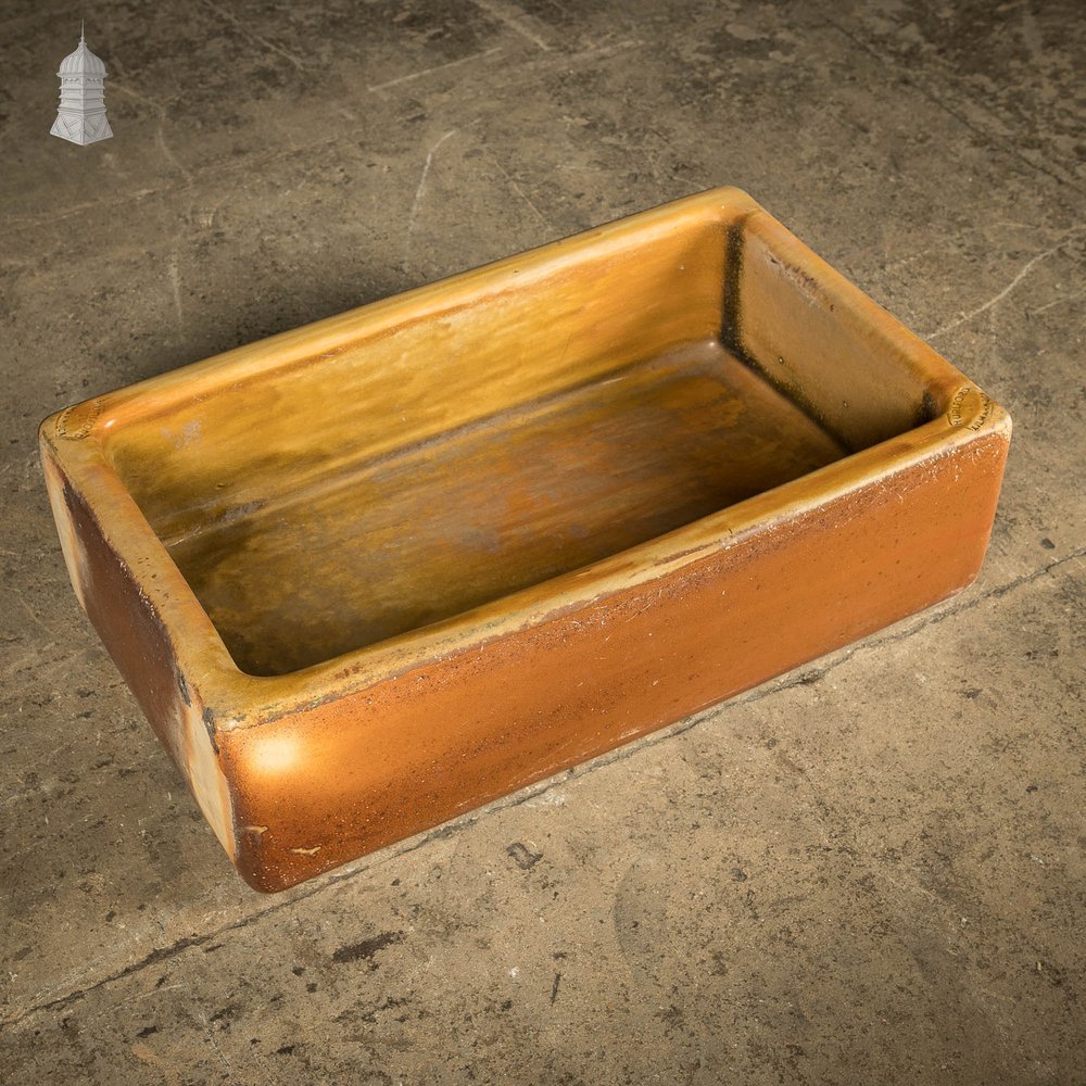 Trough Sink Planter, Worn Salt Glaze, Stamped ‘Hurlford by Kilmarnock’