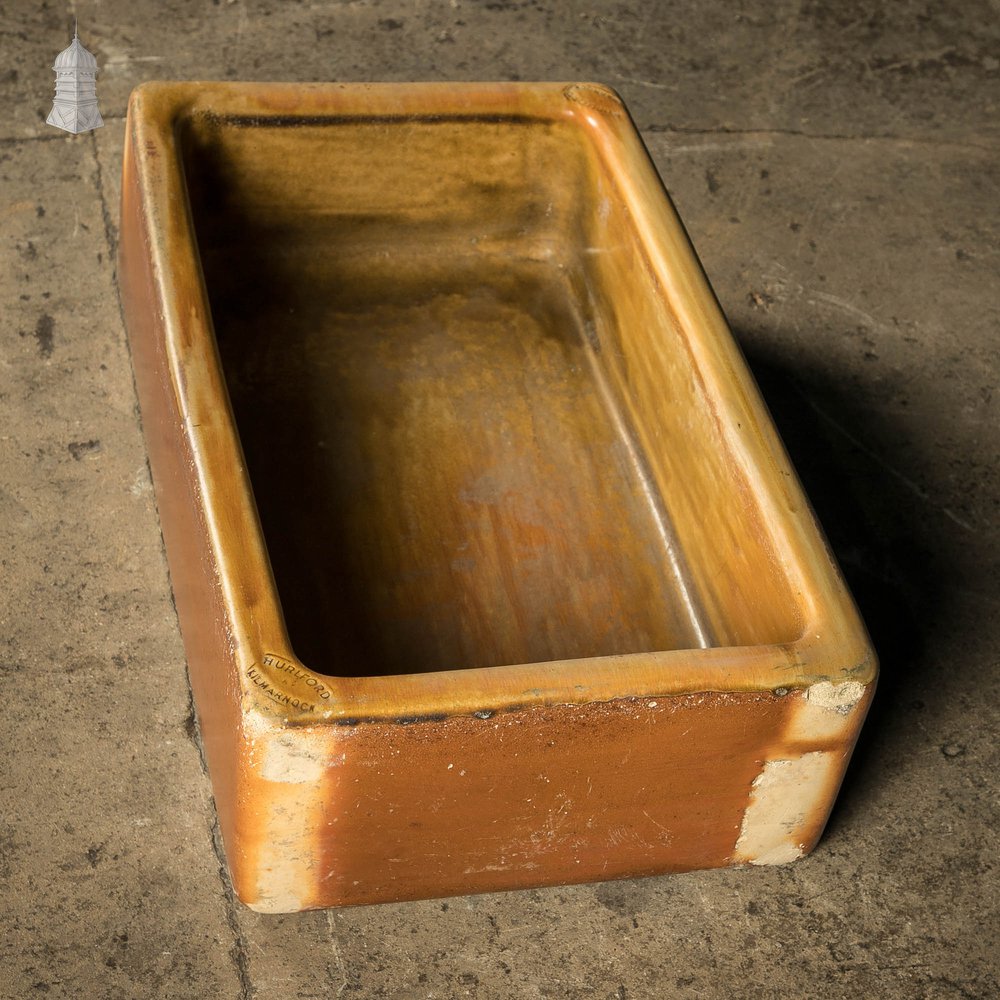 Trough Sink Planter, Worn Salt Glaze, Stamped ‘Hurlford by Kilmarnock’