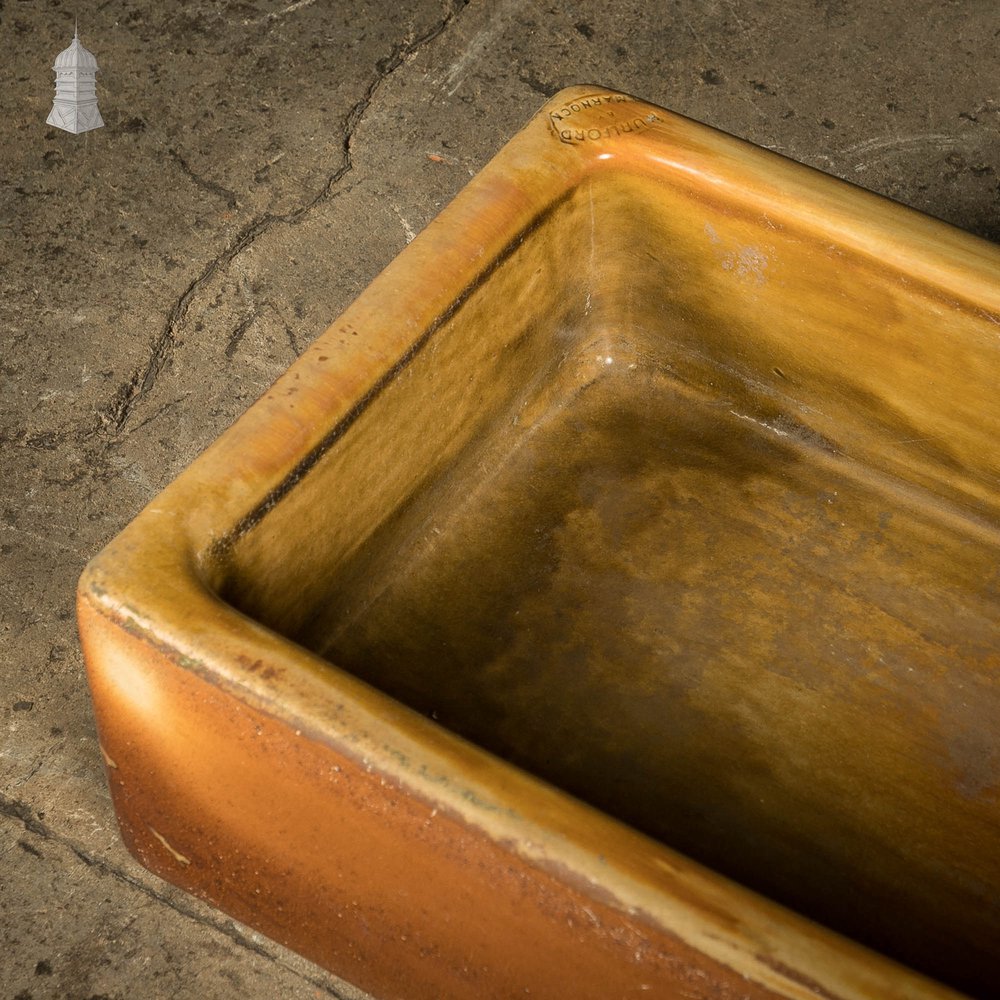 Trough Sink Planter, Worn Salt Glaze, Stamped ‘Hurlford by Kilmarnock’