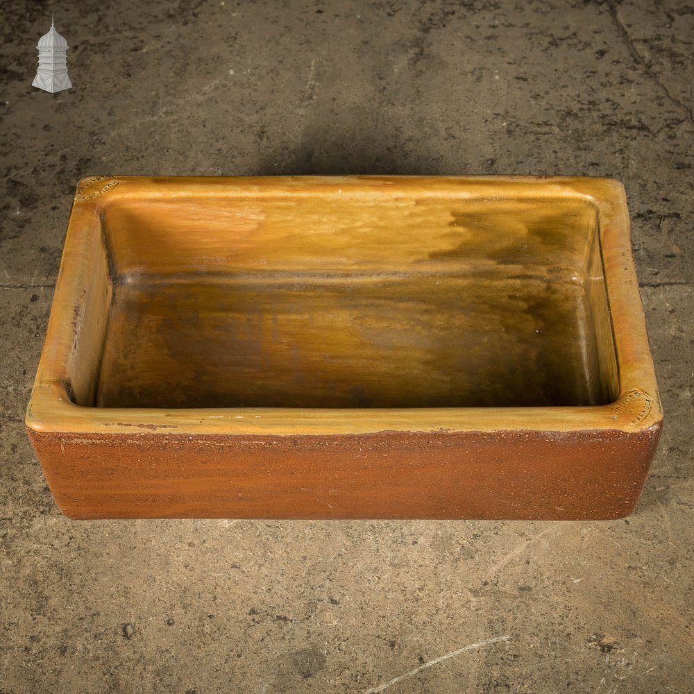 Trough Sink Planter, Worn Salt Glaze, Stamped ‘Hurlford by Kilmarnock’