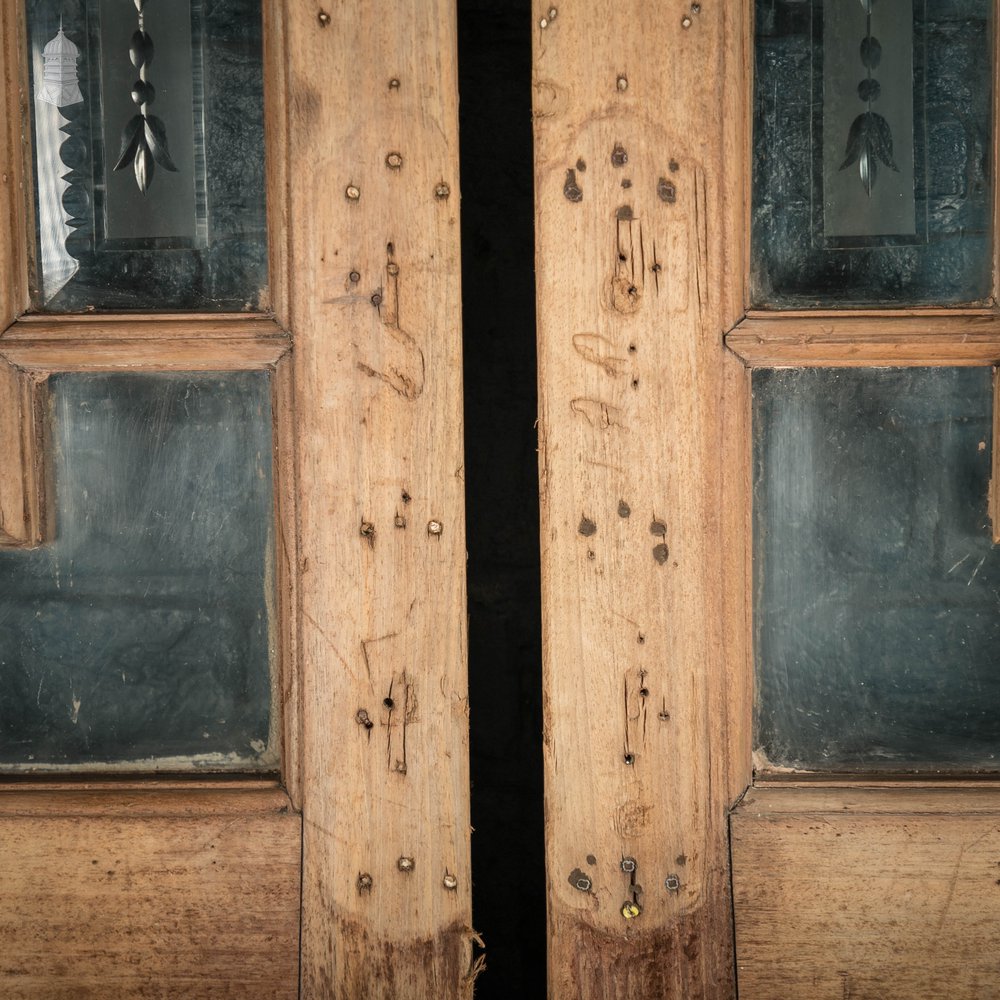 Half Glazed Doors, Moulded Panelled Mahogany, Victorian Pair