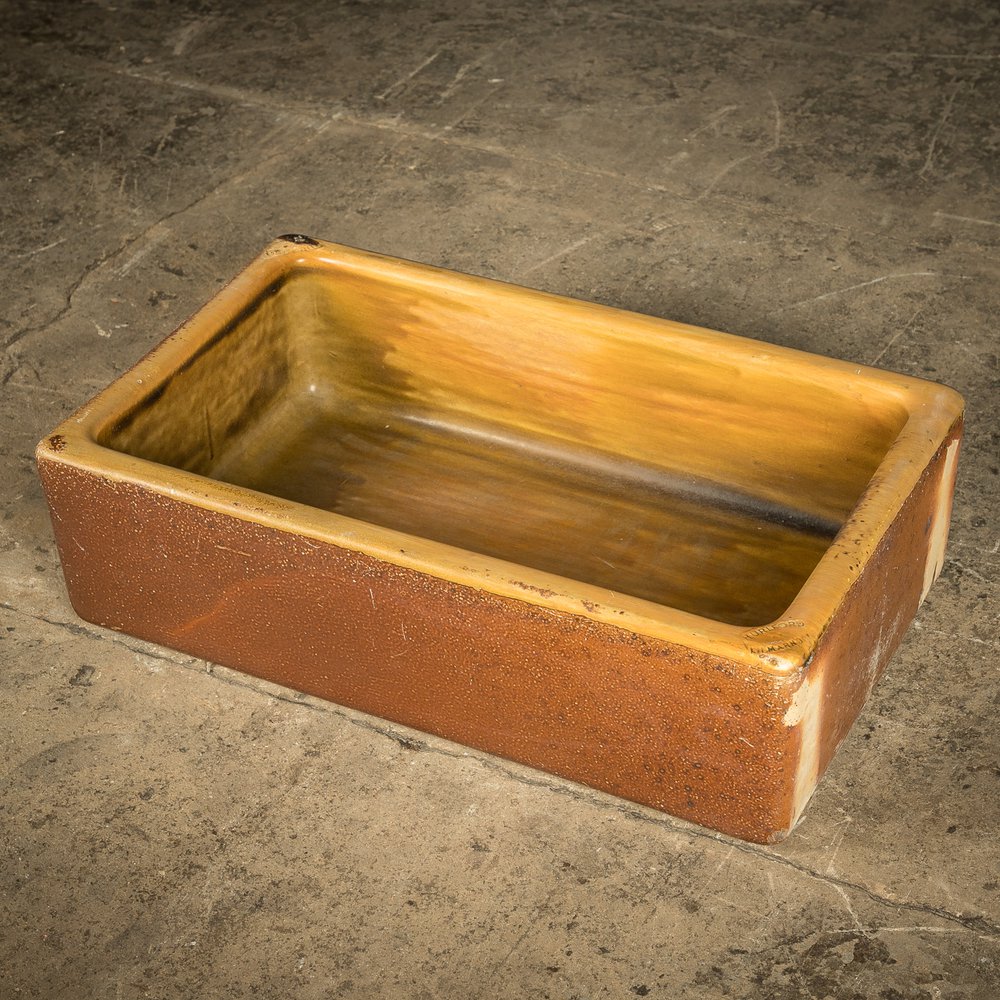 Trough Sink Planter, Worn Salt Glaze, Stamped ‘Hurlford by Kilmarnock’