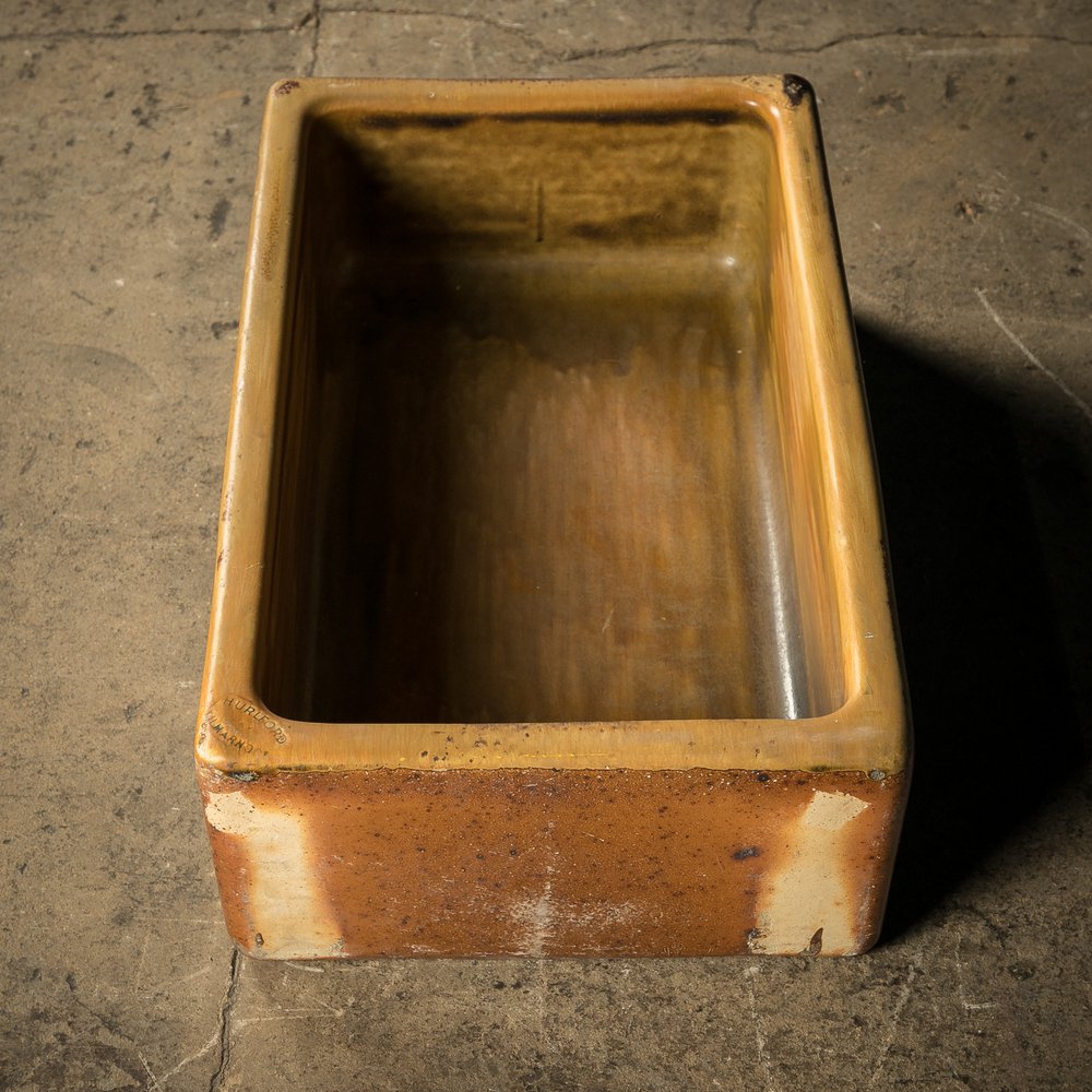 Trough Sink Planter, Worn Salt Glaze, Stamped ‘Hurlford by Kilmarnock’