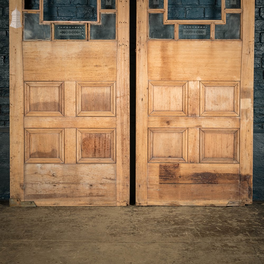 Half Glazed Doors, Moulded Panelled Mahogany, Victorian Pair