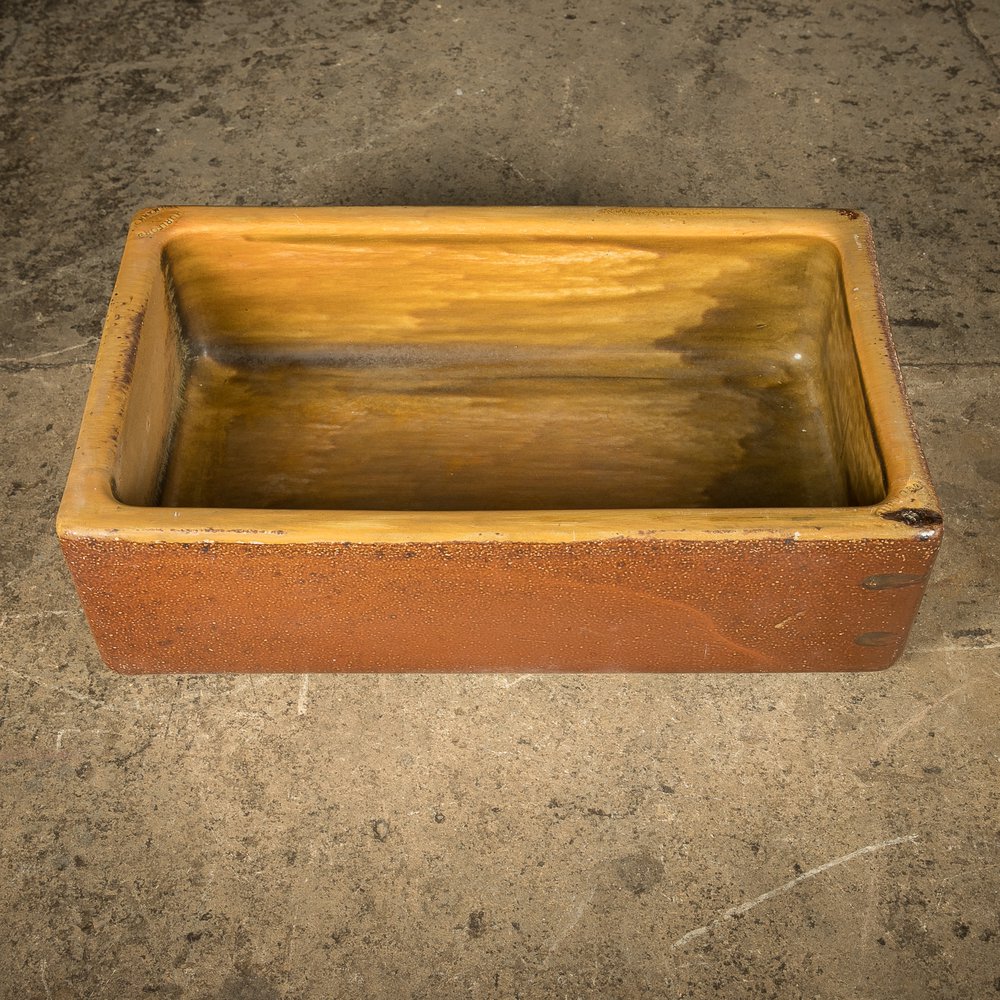 Trough Sink Planter, Worn Salt Glaze, Stamped ‘Hurlford by Kilmarnock’