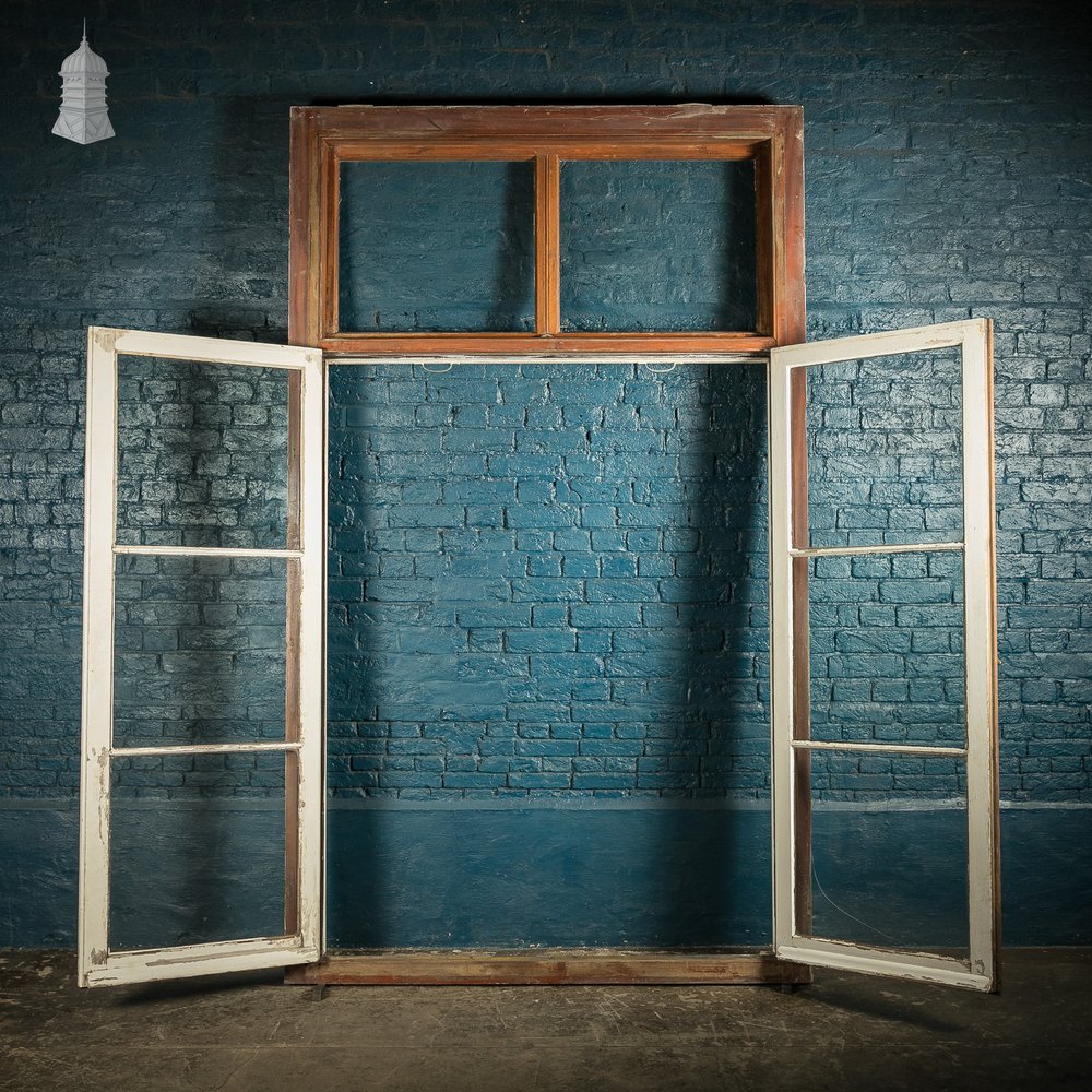 Large Glass Doors, Inward Opening Edwardian Mahogany Windows / Doors