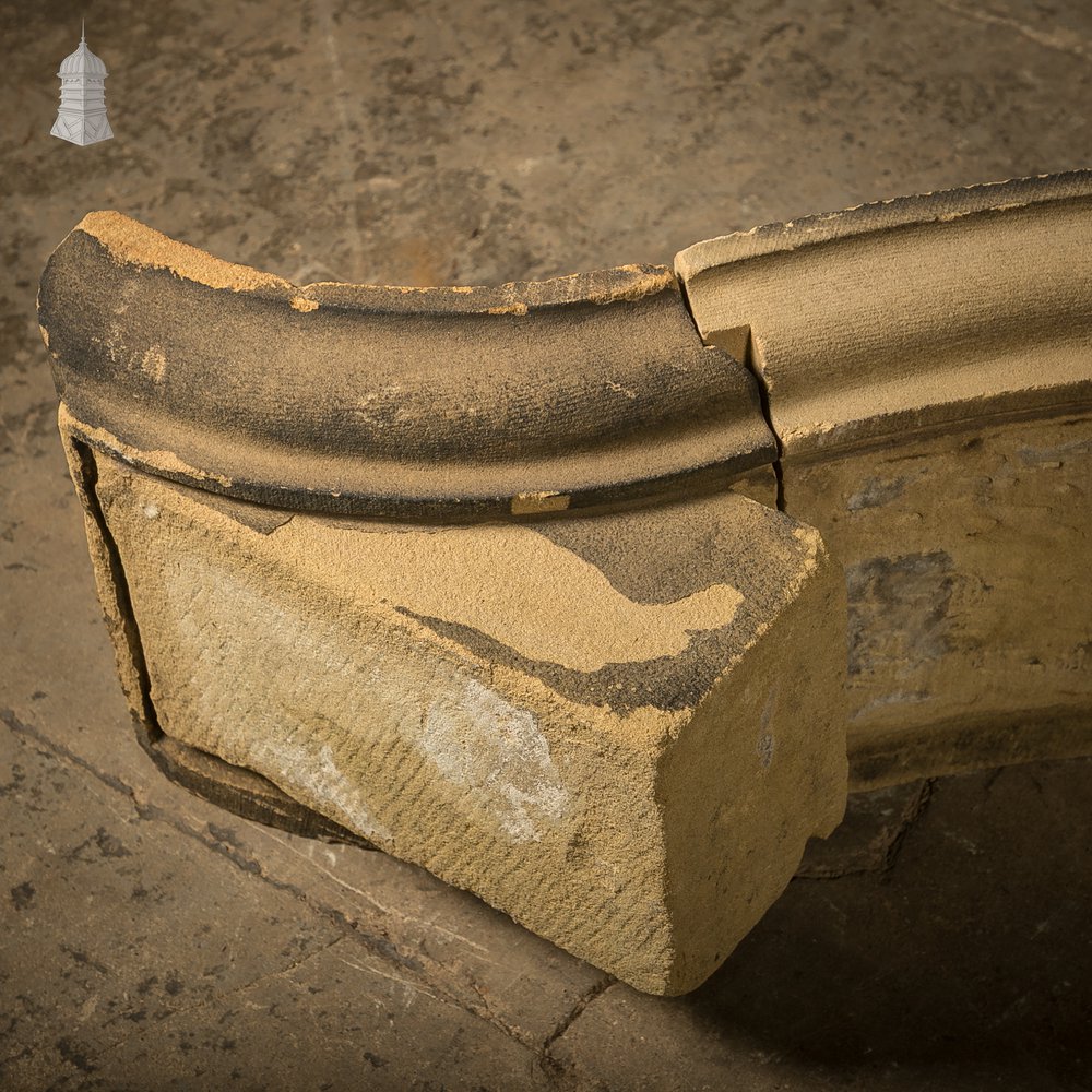 Carved Stone Segmental Door or Window Pediment