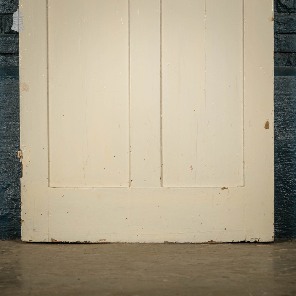 Pine Panelled Door, Victorian 4 Panel, White Painted