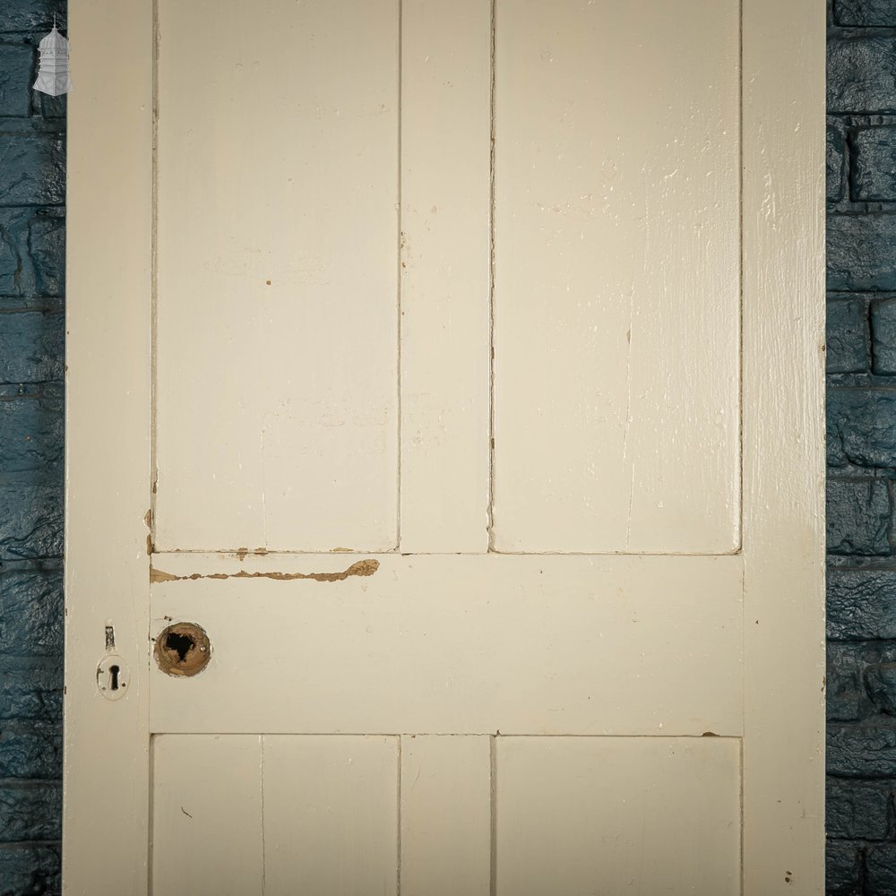 Pine Panelled Door, Victorian 4 Panel, White Painted