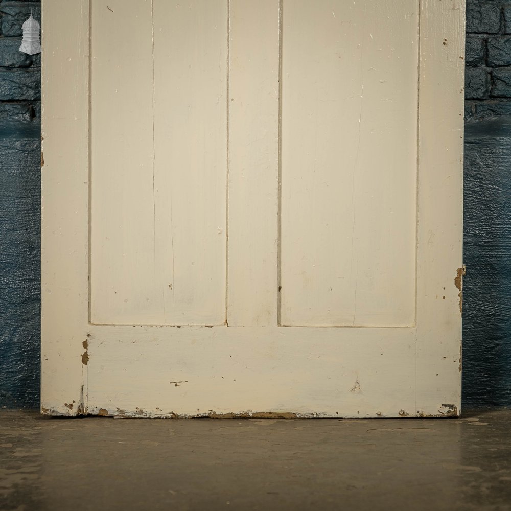 Pine Panelled Door, Victorian 4 Panel, White Painted