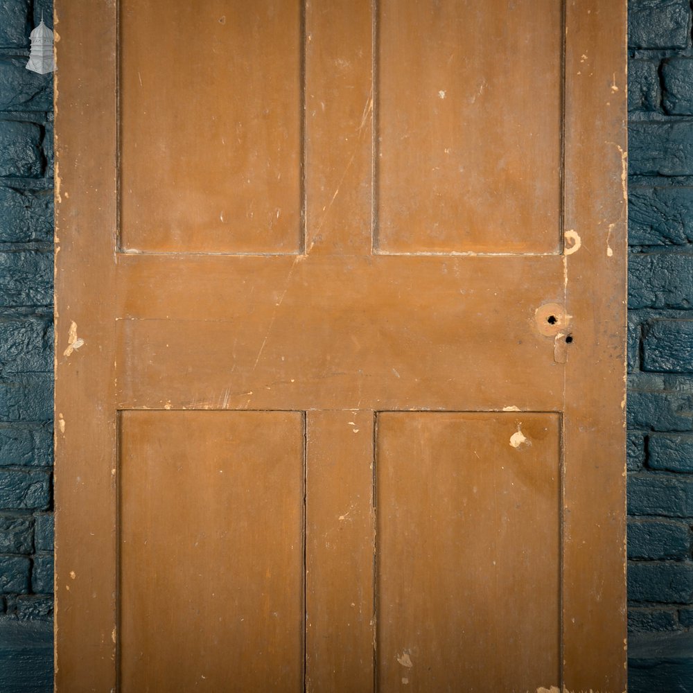 Pine Panelled Door, Victorian 4 Panel, Brown Painted Finish