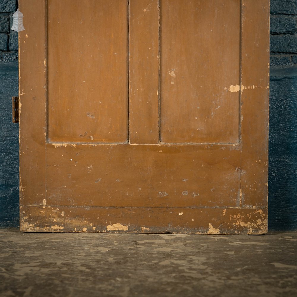 Pine Panelled Door, Victorian 4 Panel, Brown Painted Finish