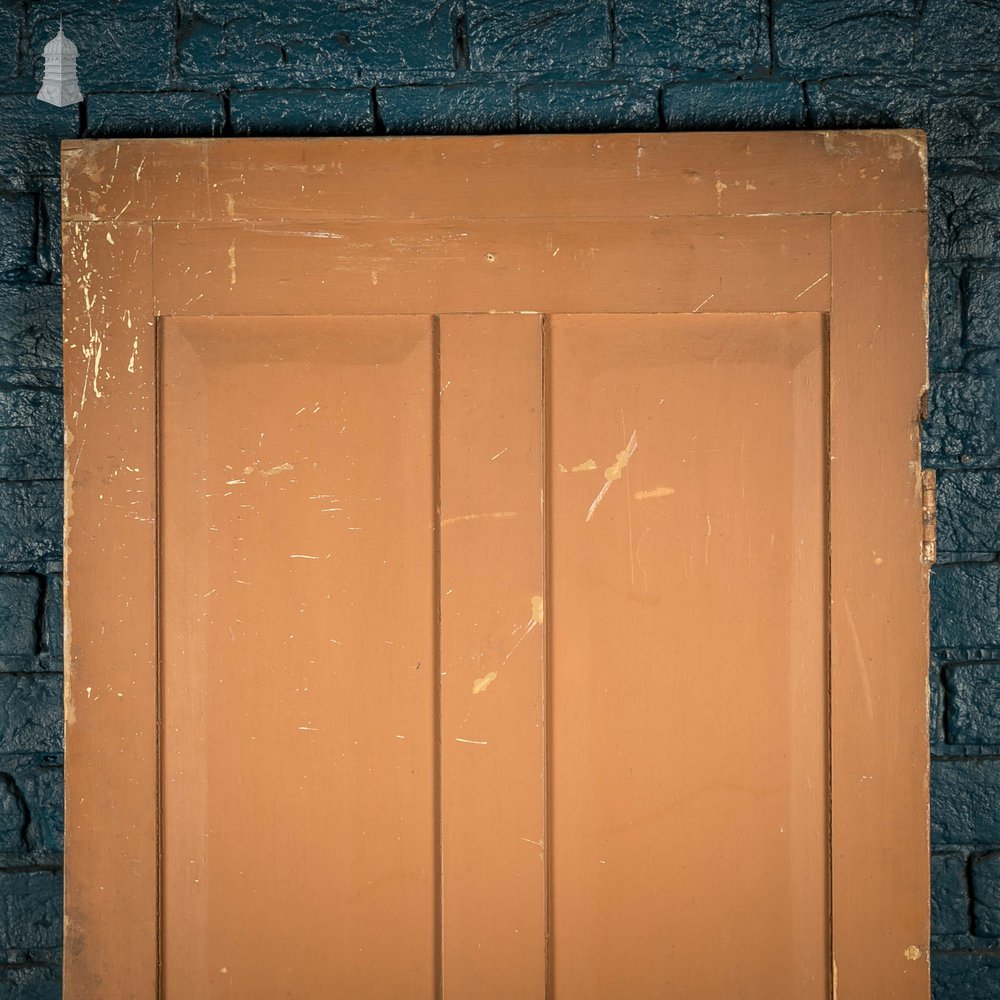 Pine Panelled Door, Victorian 4 Panel, Brown Painted Finish