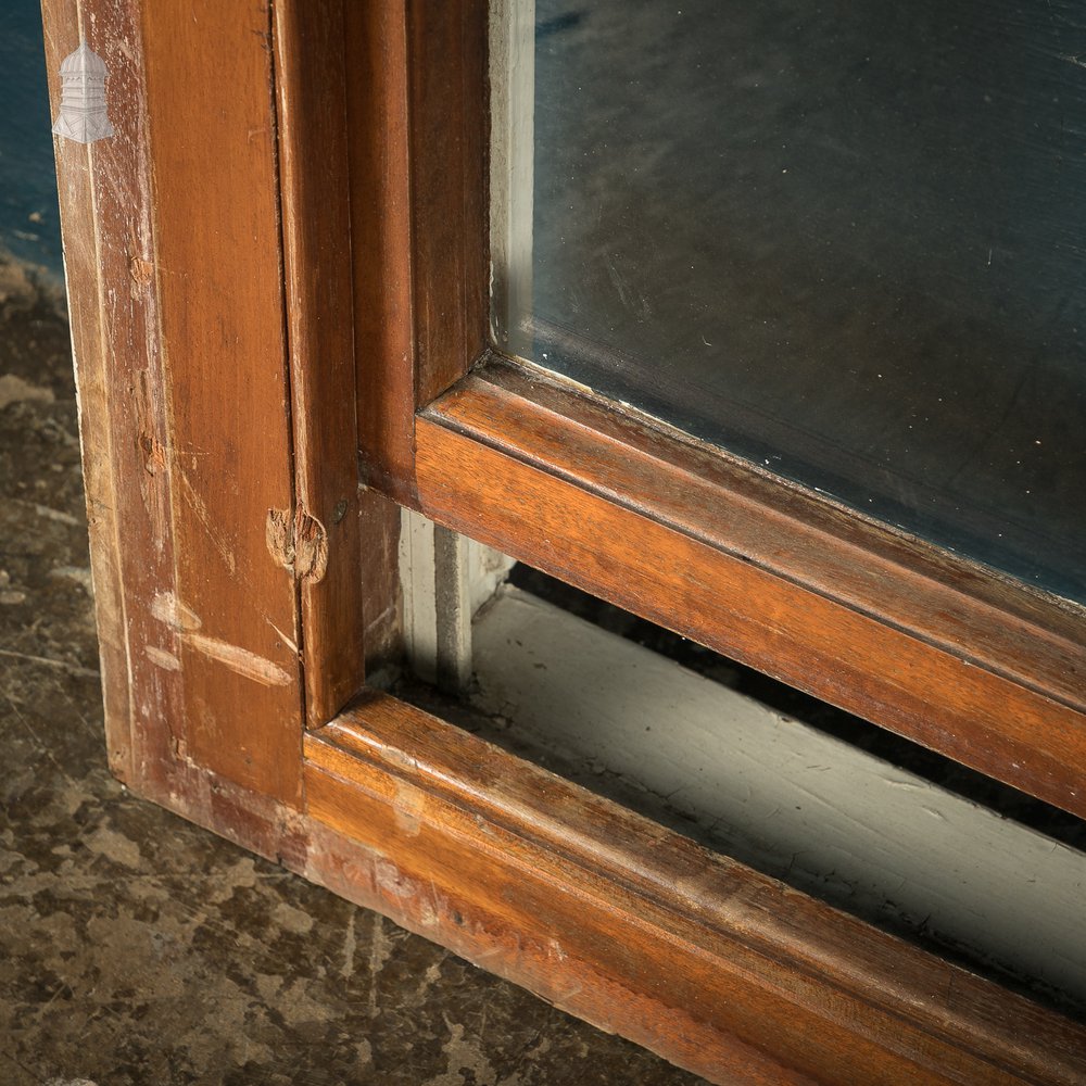 Arch-Top Hardwood Sash Window, Edwardian Mahogany Construction