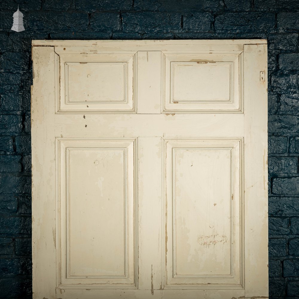 Pine Paneled Door, 6 Moulded Panel White Painted