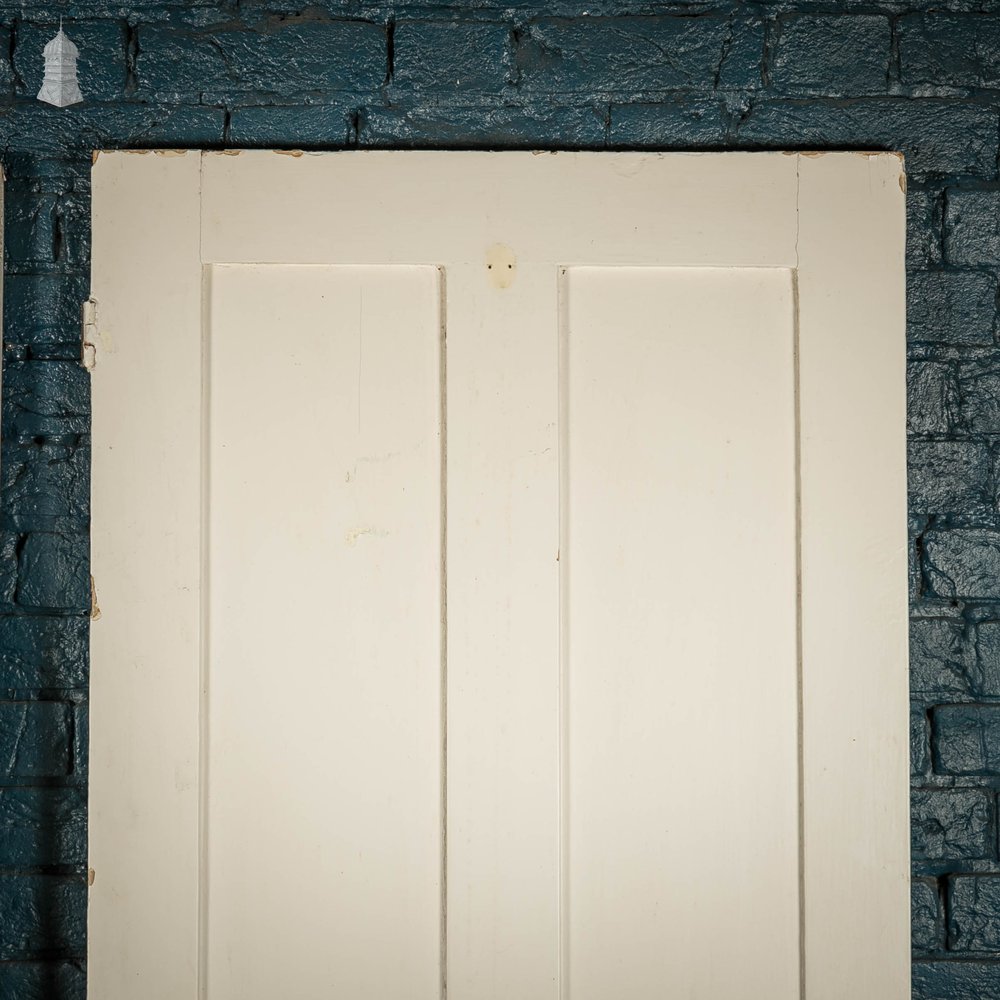 Pine Panelled Doors, Victorian 4 Panel, White Painted Pair