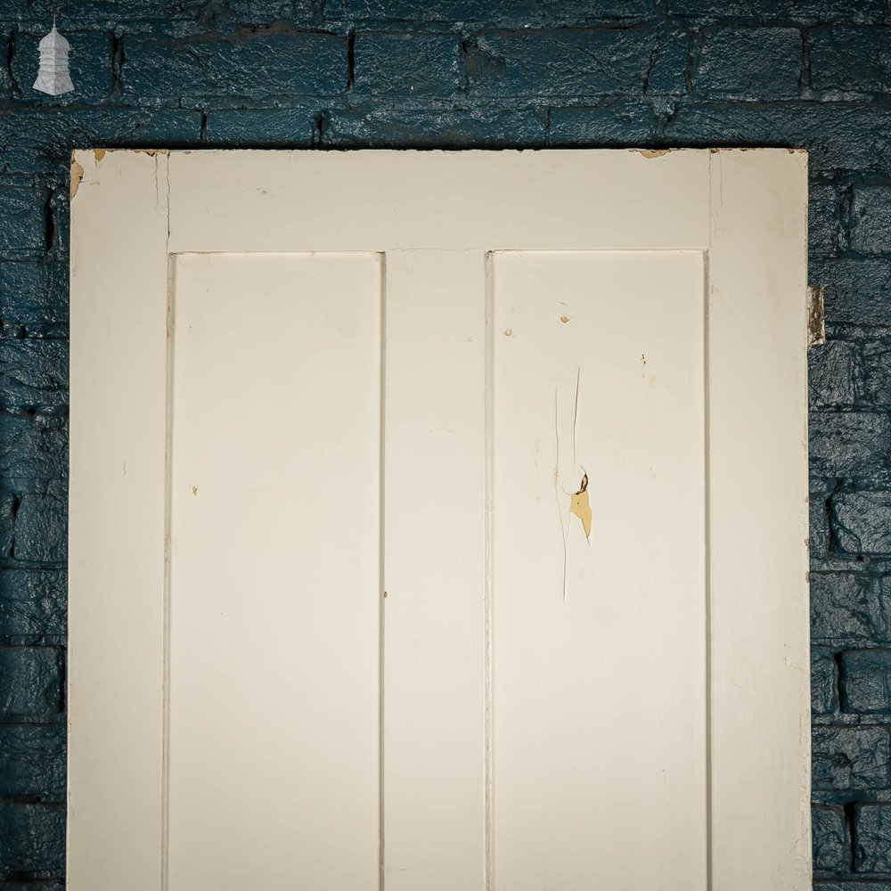 Pine Panelled Doors, Victorian 4 Panel, White Painted Pair