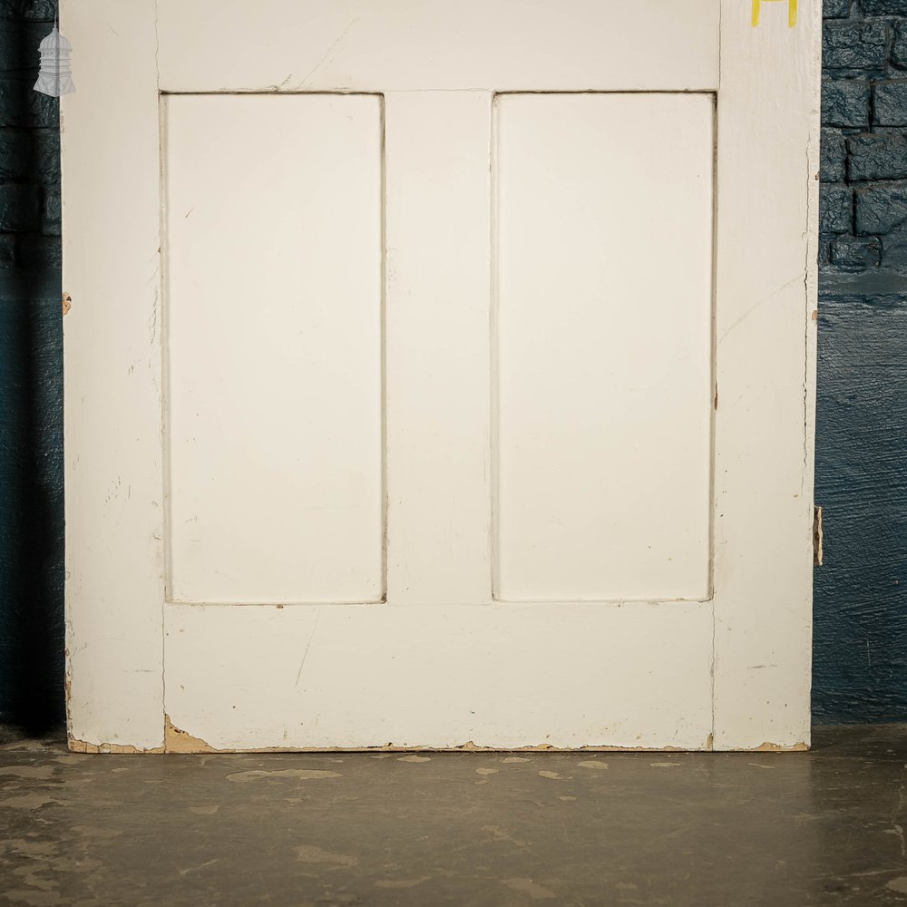 Pine Panelled Doors, Victorian 4 Panel, White Painted Pair