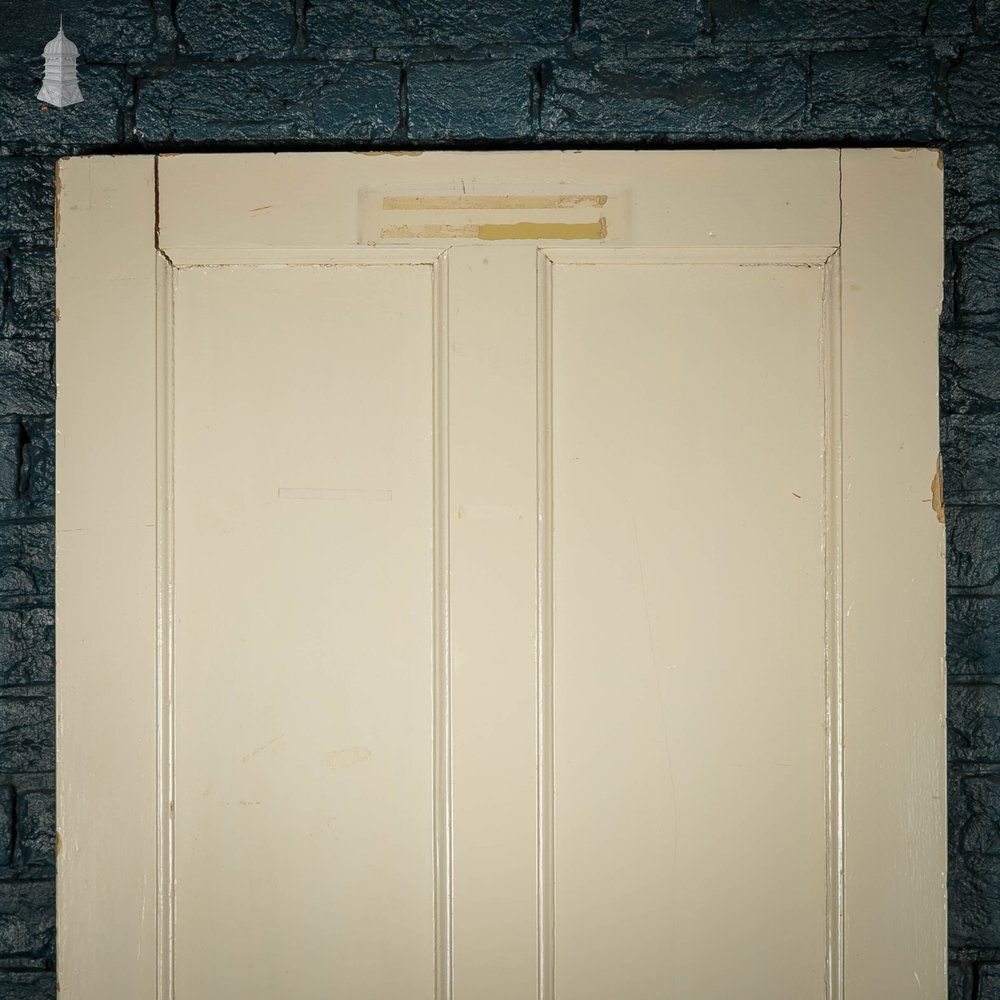 Pine Panelled Door, Victorian 4 Panel, White Painted