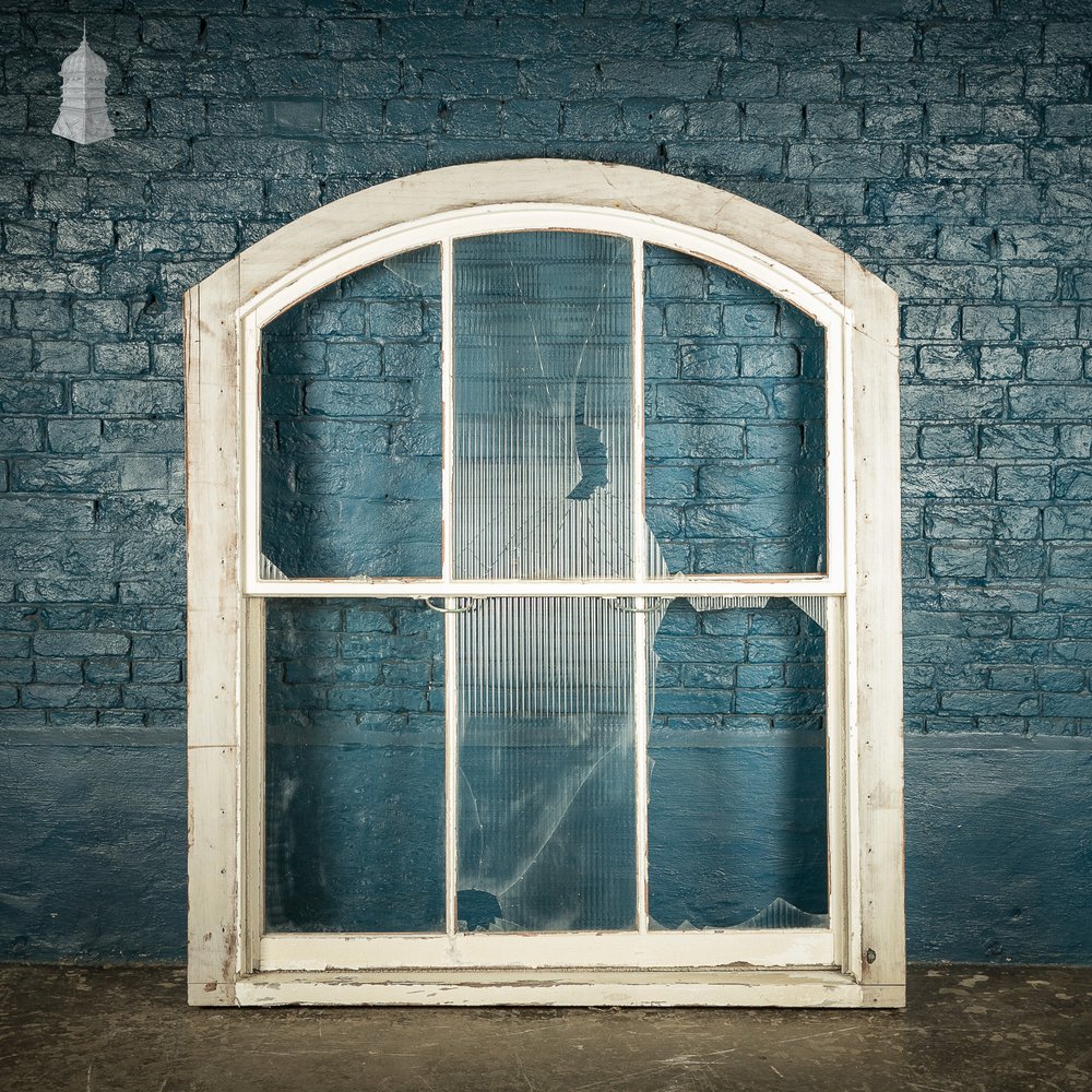 Arch-Top Sash Window, Edwardian Mahogany Construction